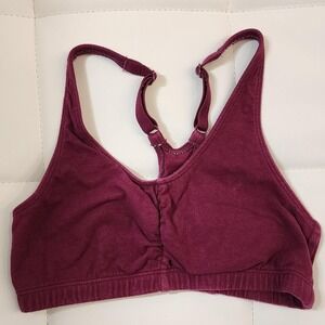 Fruit‎ of the Loom Womens Burgundy Cotton Racerback Sports Bra Size 32 90011